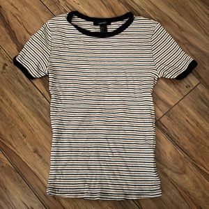 black and yellow striped tee